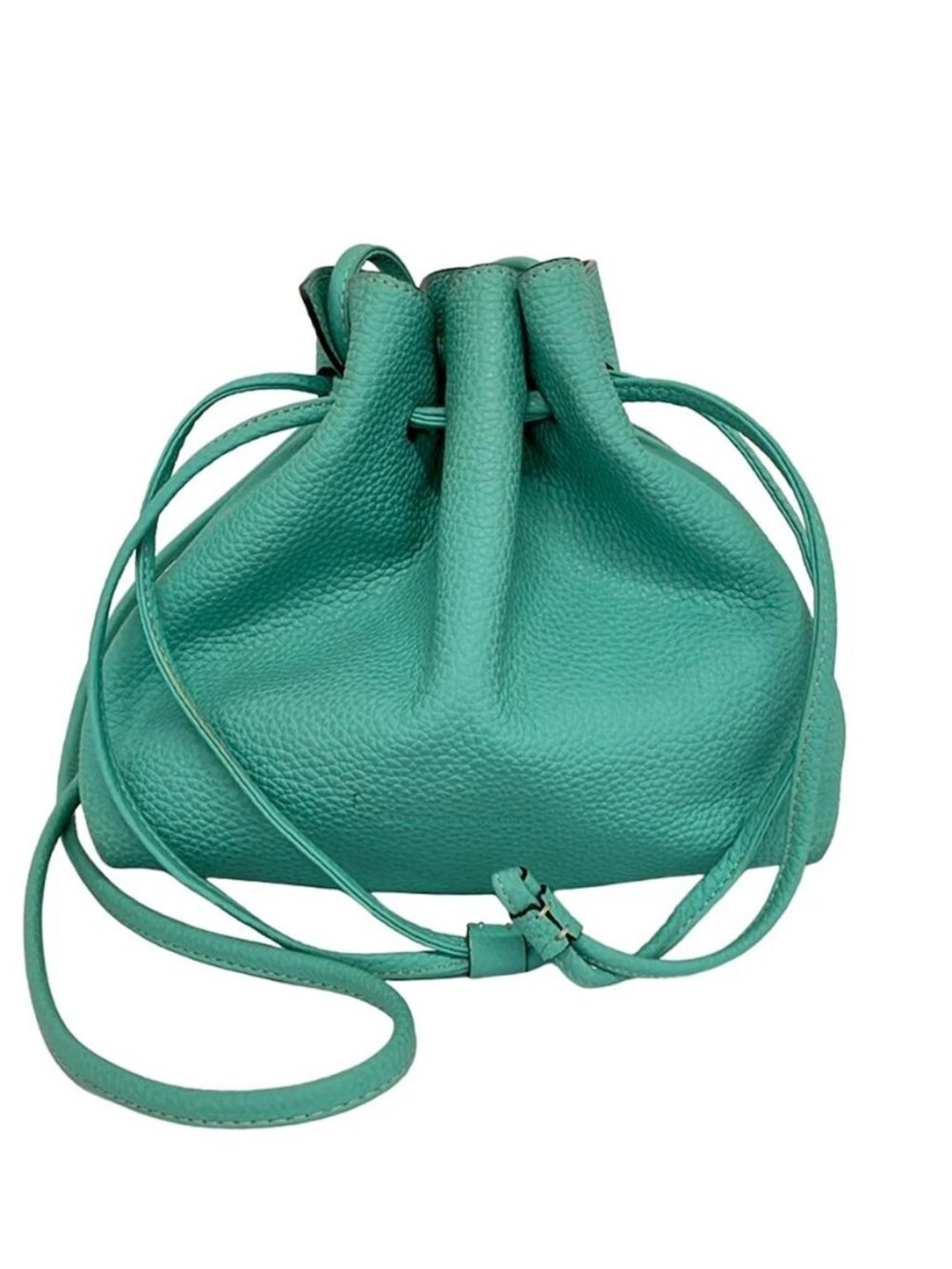 BONAVENTURA Light Blue Leather Shoulder Bag